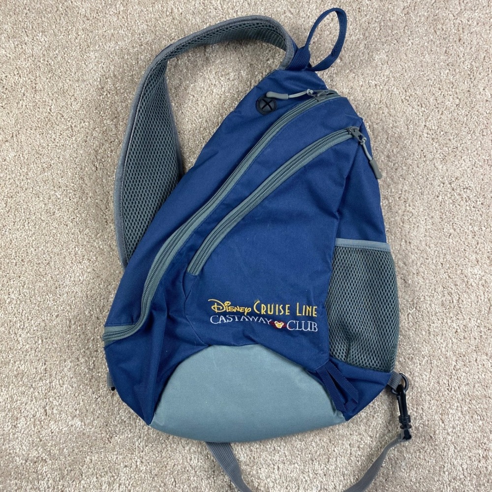 Disney Cruise Line Castaway Club Sling Backpack Navy Blue Mickey Mouse Bag